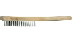 Steel wire brush with wooden handle