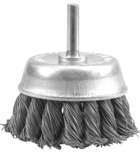 Šepetys vielinis puodo tipo su kotu, susuktas, 65mm