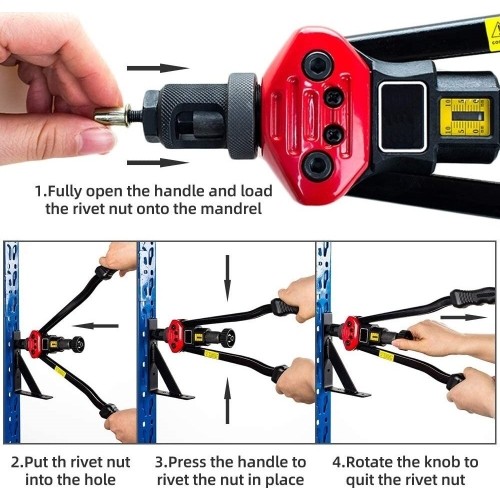 Kniediklis srieginėms kniedėms M3-M12 su 70vnt. kniedžių