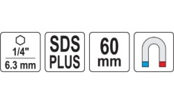 Adapteris griebtuvui SDS+ - 1/4" (HEX)