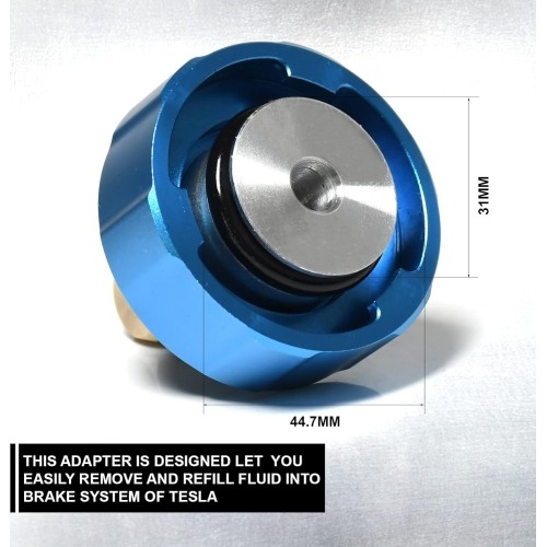 Brake bleeder and filler adapter for TESLA S and X