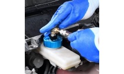 Brake bleeder and filler adapter for TESLA S and X