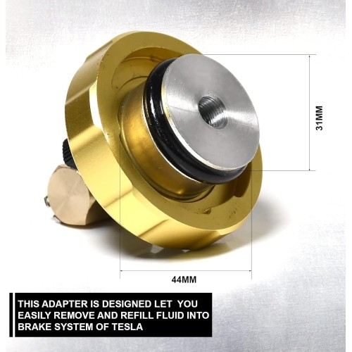 Brake bleeder and filler adapter for TESLA 3 and Y