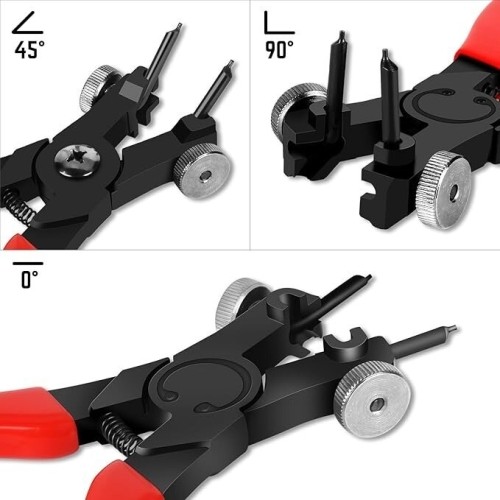 Heavy duty snap ring pliers set 2pcs with interchangeable tips 165mm