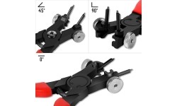 Heavy duty snap ring pliers set 2pcs with interchangeable tips 165mm