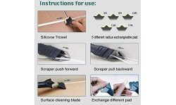 Silicone trowel scraper set 6pcs