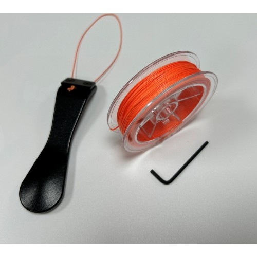 Klijuojamų svarelių nuėmiklis su virvute