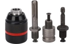 Griebtuvas gręžtuvui 1/2'' Ø2-13mm su adapteriais 4vnt.