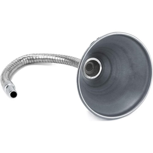 Metal funnel with spout, long hose 370mm