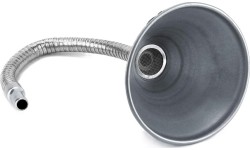Metal funnel with spout, long hose 370mm