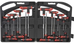 T-tipo šešiakampių raktų rinkinys TORX ir HEX (apvalia galvute) 16vnt.