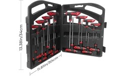 T-tipo šešiakampių raktų rinkinys TORX ir HEX (apvalia galvute) 16vnt.