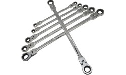 Flex head gear wrenches set extra long 5pcs (8-19mm)