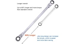 Flex head gear wrenches set extra long 5pcs (8-19mm)