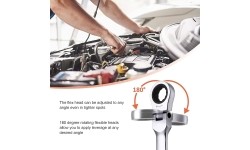 Flex head gear wrenches set extra long 5pcs (8-19mm)