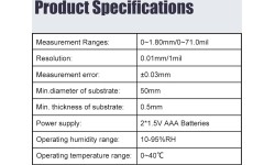 Dažų storio matuoklis 0-2mm