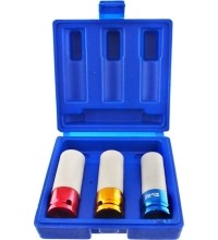 1/2" Dr. Deep impact wheel nut socket set 3pcs