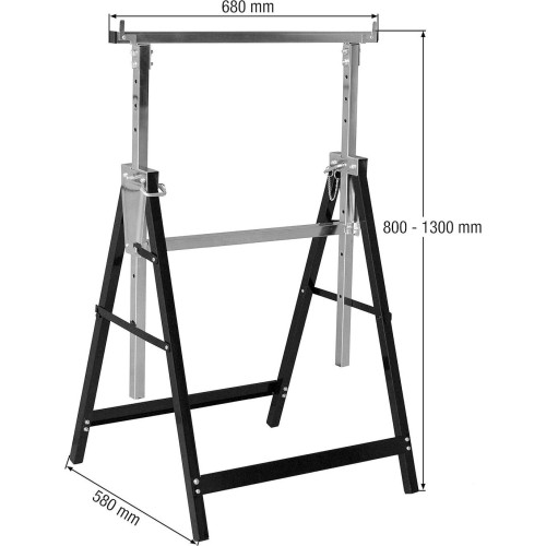 Support stand foldable (adjustable top) 150kg