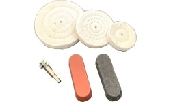 Poliravimo padų ir pastos rinkinys kietam metalui 6vnt.