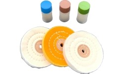 Poliravimo padų ir pastos rinkinys kietiems metalams 6vnt.