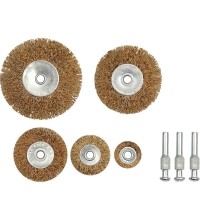 Šepečių vielinių rinkinys su koteliu (5vnt)