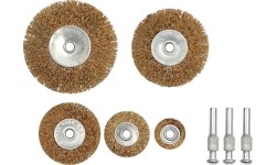 Wire brush with shank set 5pcs