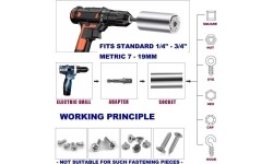 Galvutė universali su antgaliu (7-19mm)