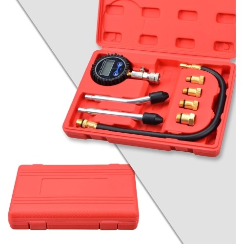 Petrol engine compression tester with digital gauge 8pcs