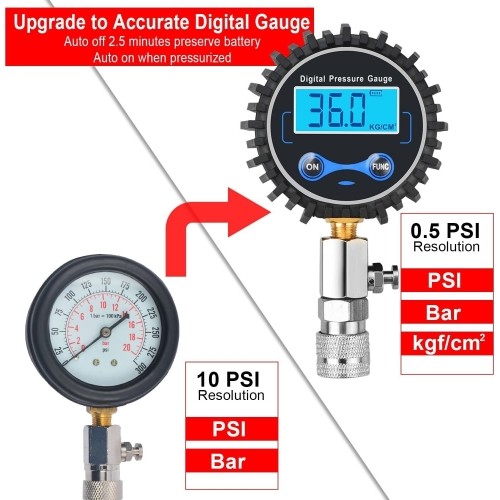 Petrol engine compression tester with digital gauge 8pcs