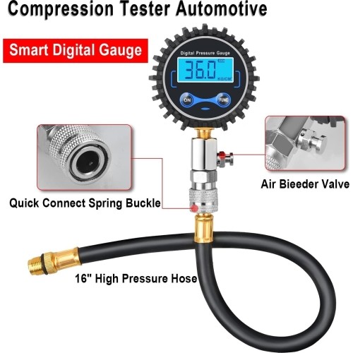 Petrol engine compression tester with digital gauge 8pcs