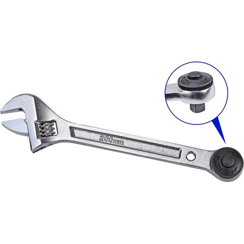 Adjustable wrench pass-thru socket 3/8'' 200mm