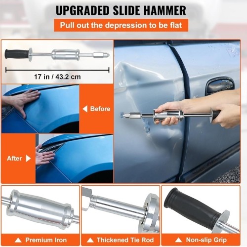 Spot welding machine and dent bar set in plastic box