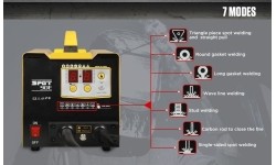Spot welding machine and dent bar set