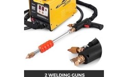 Spot welding machine and dent bar set