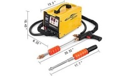 Spot welding machine and dent bar set