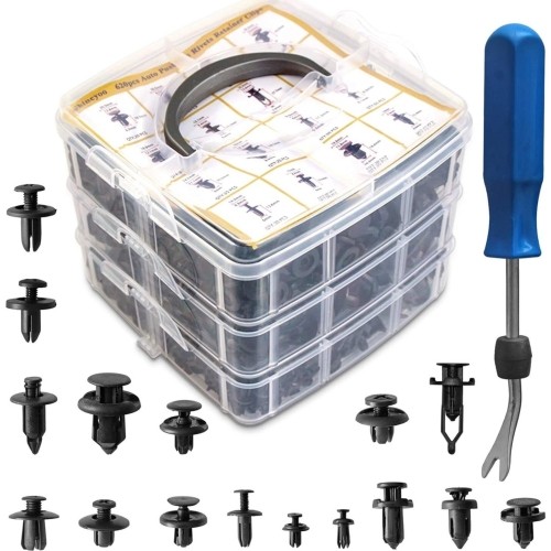 Plastic Push-Type Clip Assortment (620pcs)