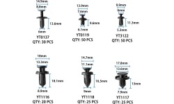 Plastic Push-Type Clip Assortment (620pcs)