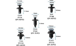 Plastic Push-Type Clip Assortment (620pcs)