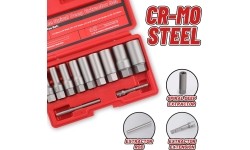 Bolt extractor socket set 11pcs (6-19mm) 3/8'' Dr.
