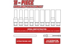 Bolt extractor socket set 11pcs (6-19mm) 3/8'' Dr.