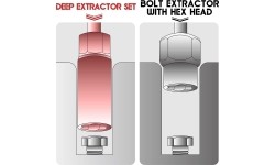 Bolt extractor socket set 11pcs (6-19mm) 3/8'' Dr.