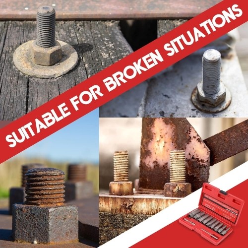 Bolt extractor socket set 11pcs (6-19mm) 3/8'' Dr.