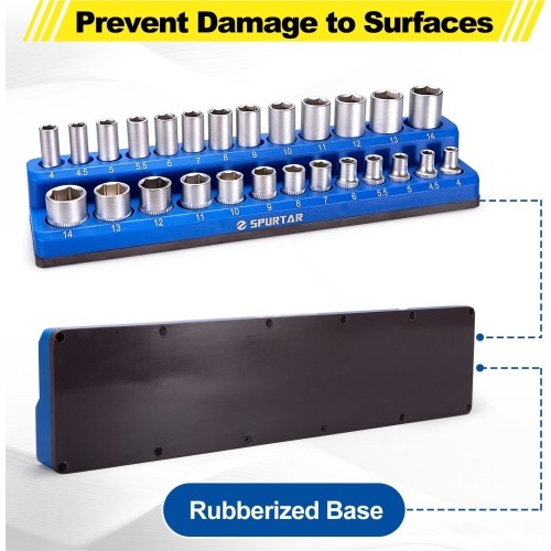 Magnetinių laikiklių galvutėms rinkinys 3vnt (1/2"+3/8"+1/4") Metrinė sistema