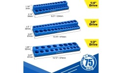 Magnetinių laikiklių galvutėms rinkinys 3vnt (1/2"+3/8"+1/4") Metrinė sistema