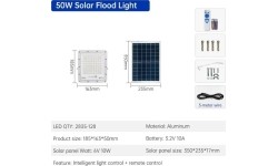 Autonominis šviestuvas su saulės baterija Ir šviesos jutikliu 50W