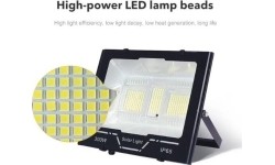 Autonominis šviestuvas su saulės baterija ir šviesos jutikliu 200W