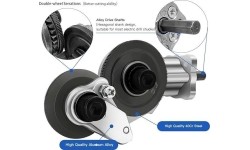 Sheet metal refitting shears attachment for drill