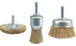 Wire brush with shank set 3pcs