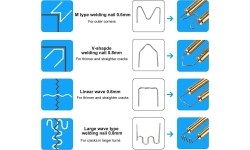 Plastic welder gun 43W with hot staples (200pcs) set