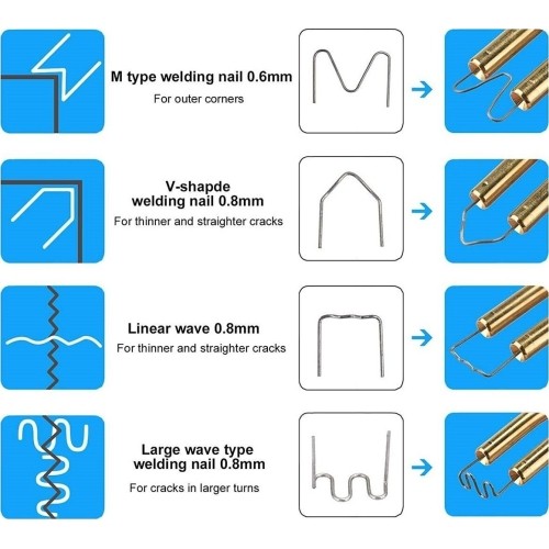 Plastic welder gun 70W with hot staples (400pcs) set